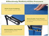 Blue 2-in-1 Garden Folding Stool Kneeler, 300LBS Capacity & Built-in Tool Pouch, Comfortable EVA 91592986