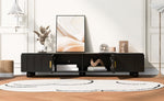 ZUN U-Can Modern TV Stand for TVs up to 80 Inches, Entertainment Center with Glass Door, 2 Drawers and WF323694AAB