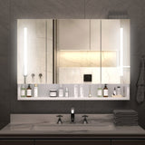 Modern 39x28 inches bathroom cabinets, medicine cabinets with mirrors and LED lights, bathroom 95799541