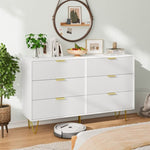 ZUN Modern white 6 Drawers for Bedroom,small size Wooden drawers with Gold Handles, Chest Dresser with W1706P189829