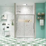 50"-54"W x 72"H sliding shower door, sliding door, with 1/4" tempered glass and Polished Chrome W2122P228624