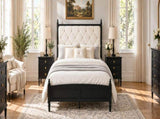 Queen Size Easy Assembly Upholstered Platform Bed Frame with Soft Padded Headboard, Sturdy W636P535151