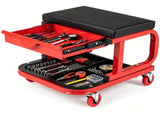 Rolling Garage Mechanic Stool with Magnetic Drawer & Segmented Tool Tray, 330 LBS Weight Capacity PU 51903820