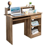 ZUN General Style Modern P2 15MM Chipboard Computer Desk Brown 57393287