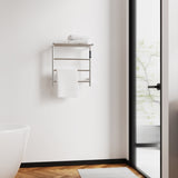 Heated Towel Rack with Top Shelf, 3-Bar Towel Wall Mounted Warmer for Bathroom with Intelligent 72517087