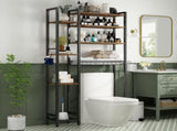 8-Tier Over The Toilet Storage with Side Rack, Over Toilet Storage Rack with Adjustable Shelf & 30930589