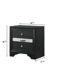 Modern Luxury 1pc Glam 2-Drawer Nightstand End Table Pullout Jeweler Tray Silver Panel Bedroom Solid B011P234309