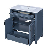 30'' Bathroom Vanity with Ceramic Sink,Solid Wood Frame Bathroom Storage Cabinet with Soft Closing N710P252113C