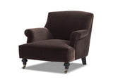 Eloise 30" Pleated Sock Arm Accent Armchair Deep Brown Performance Velvet B2719P387116