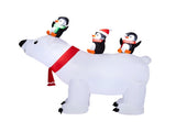 5FT Lighted Christmas Inflatable Decoration, Inflatable Polar Bear and Penguis, Funny Blow Up Yard 00445988