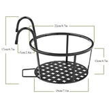 ZUN Iron Hanging Plant Holder Over The Rail Metal Fence Planters, Hanging Bucket Flower Pot Holder for 64434831