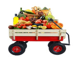 outdoor sport wagon tools cart wooden side panels air tires Wagon W22702956