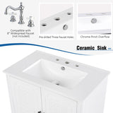 30" Bathroom Vanity with Sink Vintage Style, Multi-functional Storage Space, Door Shelf, N759P218644K