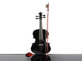 New 3/4 Acoustic Violin Case Bow Rosin Black 59680382