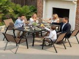 Stackable Outdoor Dining Chairs Set of 4, Textilene Patio Chairs with Powder-Coated Metal Frame, T3623P505166