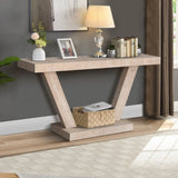 60 Inches Vintage Distressed Wood Entryway Bench with 2-Tier Solid Wood Veneer Storage Cabinet, W1445P287872