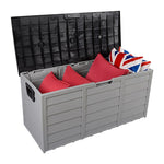 ZUN 75gal 260L Outdoor Garden Plastic Storage Deck Box Chest Tools Cushions Toys Lockable Seat 26633405