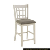 Antique White Finish Wood Framed Counter Height Chair Set of 2pc Upholstered Seat Casual Dining Room B01167928