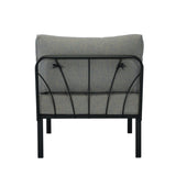 Grey and Black Patio Chair with Metal with Loose Back B062P209336