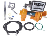 12V 20GPM Portable Fuel Transfer Pump Gasoline w/Oil Meter for Gas Diesel Yellow 44218241