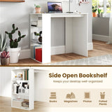 White Computer Desk with Bookshelf 02690440