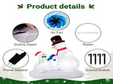 5.91FT Melting Snowman with Hair Dryer Christmas Inflatable Decoration, 5 LED Lights, 210D 38718022
