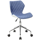 ZUN Modern Height Adjustable Office Task Chair, Blue 58682626