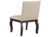 TREXM Set of 4 Dining chairs Wood Upholstered Fabirc Dining Room Chairs with Nailhead WF291264AAP