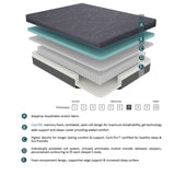 ZUN 11-inch Eastern King Bed Mattress Gel-Infused Memory Foam Hybrid Mattress, Dark Gray, Mattress in a B011P212567