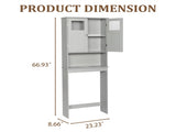 Gray MDF painted cabinet, 60*22*170cm, double door, toilet cabinet 49432269