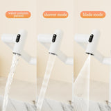 Bathroom White Sink Faucet with Spray Function and Temperature Display for Anti-Skid Switch and Hot W1217P214946