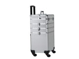 4-in-1 Draw-bar Style Interchangeable Aluminum Rolling Makeup Case Silver 11970627