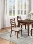 ZUN Walnut Finish Traditional Style Side Chairs Set of 2pc Wooden Frame Ladder Back Design Dining Room B011P222861