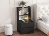 Nightstand with Charging Station, Smart Nightstand with Night Light, Modern Night Stand with 36008625