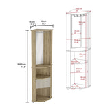 Corner Bar Cabinet Rialto, Three Shelves, Macadamia Finish B092123305