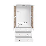 Hollow pattern 2 door 3 drawer wardrobe, the collision of wood color and white, suitable for 04996818