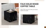 ZUN Elevate your living space with this contemporary MDF coffee table, showcasing a sleek black textured W1151P173110