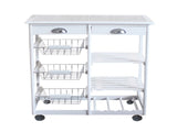 Kitchen & Dining Room Cart 2-Drawer 3-Basket 3-Shelf Storage Rack with Rolling Wheels 81068821
