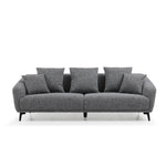 ZUN 3 Seater Sofa Couch, Modern Fabric Upholstered Sofa with Three Cushions, 2 Pillows, Dark Grey W876112687