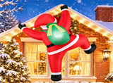 5.9 FT Hanging Climbing Santa Inflatable Christmas Decoration with Built-in LED Lights, Polyester 43893817