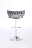 Set of 2 Bar Stools,with Chrome Footrest and Base Swivel Height Adjustable Mechanical Lifting Velvet W1249P247730