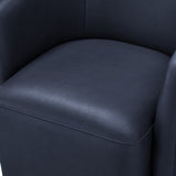 Ardena Midnight Blue Faux Leather Swivel Barrel Chair B050P322594
