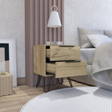 Light Oak 2-Drawer Rectangle Nightstand B06280317