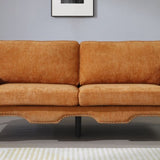 66-Inch Modern Linen Loveseat Sofa with Wooden Legs & Crystal button and Copper Nail, Tufted W1117P268787