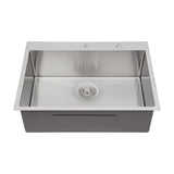 ZUN 33x22x10"Drop-in Single Bowl Stainless Steel Kitchen Sink W2898P228906