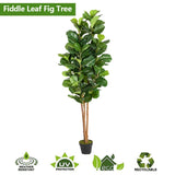 6FT Solid Wood 156 Leaves Truncated Piano Leaf Banyan Simulation Tree Green 38937564