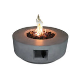 ZUN 11" H x 30" W Fiber Reinforced Concrete Propane/Natural Gas Outdoor Fire Pit Table with Lid B120141817