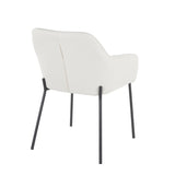 Daniella Contemporary Dining Chair in Black Metal and Cream Fabric by LumiSource - Set of 2 B202P223489