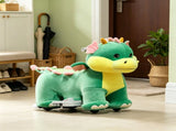 Green 6V Electric Ride On Horse Battery Powered Toy with Music, Forward Movement & Silent PU Wheels 88703768