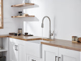 Kitchen Sink Faucet with Pull Out Sprayer Brushed Nickle,Stainless Steel High Arc 3 Way Setting 76791346